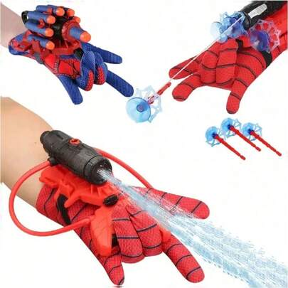 Random Color Spider Web Blaster Toy Set, Includes Rocket Launcher, Hero & Water Gun Toys, Wrist Accessories, Children's Party Decorations For Christmas, Halloween