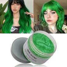 Temporary Hair Color Wax Hair Coloring Styling Wax Colored 4.23.Oz LongLasting Definition Hairstyle Cream Cosplay Party Green