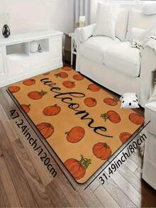 1pc Best-Selling Cute Real Pumpkin Welcome Doormat/Floor Rug - 900GSM Soft Velvet, Machine Washable Durable Stain-Resistant Quick-Drying, Suitable For Indoor/Outdoor Decor, Bedroom, Kitchen, Photo Props, Holiday Gifts, All Season