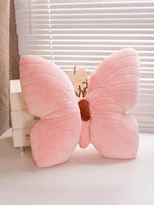 1 pieza Almohada de terciopelo rosa con mariposa, cojín de mariposa de estilo estético para acolchado suave para decoración de sala de estar, sofá y cama, adecuado para decoración diaria, Halloween y Navidad