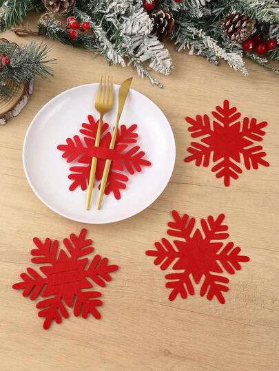 12 pezzi Set di copri forchetta e coltello a forma di fiocco di neve natalizio, buste per posate, decorazione natalizia 2025, decorazione per tavola da pranzo, decorazione natalizia per cucina, decorazione natalizia per la casa, forniture natalizie per la cucina, regalo di Natale, decorazione centrale per tavolo, decorazione natalizia 2026 per Capodanno