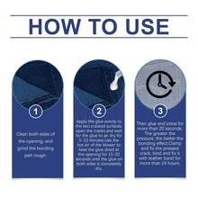 织物胶、服装修补胶、可水洗和熨烫粘合胶 - 藍色 - 查看 5