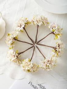 1 bó hoa cẩm chướng mini nhân tạo (6 bông), bó hoa tự làm, nguyên liệu làm vòng hoa, phụ kiện hộp kẹo, trang trí nhà cửa, đám cưới, hoa cài cổ tay cô dâu, hoa cài áo chú rể, nguyên liệu làm phụ kiện đội đầu, trang trí năm mới, phụ kiện bánh sinh nhật - nâu nhạt - Xem 4