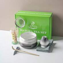 1pc/4pcs/7pcs Matcha Tea Set, Japanese Style Matcha Bowl With Spout, Matcha Whisk Holder, Ceramic New Matcha Whisk, Matcha Scoop, Tea Strainer, Tea Cloth, Holiday Gift Set, Christmas Gift