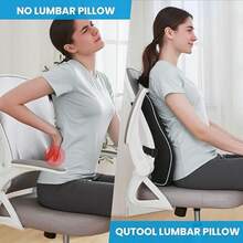 Waist Support Pillow - Birthday Gift For Ladies And Gentlemen, Ergonomic Back Support, With Breathable 3D Mesh Cover, Suitable For Office Chairs, Gaming Chairs, Cars, And Home Use (Black) - 黑色 - 查看 7