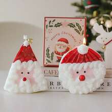 1pc Santa Claus Scented Candle Candle Handmade Christmas Souvenir Cake Shape Scented Candle, Suitable For Christmas Gifts For Friends, Scented Candles