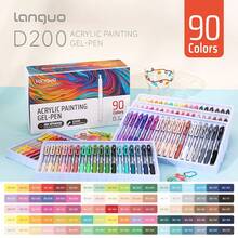 Languo 90 Colors Acrylic Paint Gel Pen Set - Professional Layering Art Markers For Students, 0.7mm Fine Tip DIY Drawing Pens For Glass/Paper/Wood/Blackboard/Tumblers/Plastic, Great For Study Notes And Crafts - Multicolor - View 14