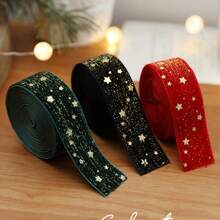 9pcs Christmas Knot Decoration Webbing, Flannel Bronzing Bow, Printed Satin Ribbon, Christmas Tree Decoration Scene Arrangement Decoration Streamer, Dress Up Home, Bedroom, Staircase, Gift Strap, Many Ways