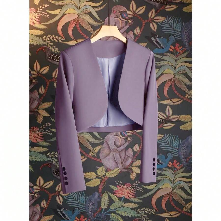 Herbst, Petite Grau Serie, schlanke Bürokleidung, Business Anzug, eleganter langärmeliger Lässig Blazer, einfarbiger Slim Fit Lässig Bürojacke, einfarbiger neuer stilvoller und anmutiger Alltagstop