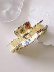 1pc Versatile Burgundy Rectangular Hair Claw - Suitable For Daily, Commuting, Festivals, And The Best Gift Hair Accessories Autumn Claw Clips Fashion Hair Clips Fall Fashion Hair Claw Winter For Vacation Outfits Woman - Burgundy - View 5