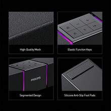 PHILIPS Bluetooth-högtalare för stationär dator, 4-enheters stereohögtalarsystem för spel, RGB-belysning och subwoofer - USB-driven datorsoundbar, anslutning via en linje, kompatibel med PC/bärbar dator - Multifärgad - Visa 9