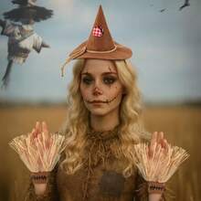 3 件套万圣节稻草人头带、手套服装配饰套装、COSPLAY 服装 - 彩色 - 查看 1