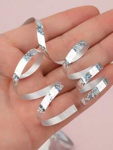 5 pezzi/set 10m Nastri a spirale argentati a pois, accessori per palloncini da matrimonio con paillettes, nastri per legare palloncini in plastica di colori misti, per regali, artigianato, profumo, matrimoni, compleanni, vacanze, decorazioni per feste, Ognissanti, Natale - Argento - Visualizzare 4