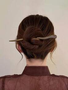 中式木质发簪，复古优雅发夹，适用于盘发和丸子头，木质发簪，复古中式发夹，发簪，女士丸子头簪，丸子头延长器，发夹，发饰，头部饰品 - 彩色 - 查看 4