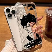 Funda de Teléfono de Anime de Voleibol Clásico Oikawa Compatible con iPhone 16, 15, 14, 13, 12, 11 Pro Max, X, XR, XS Max, 8, 7 Plus, con una Cubierta Trasera Transparente y Suave para Protección contra Caídas. - Transparente - Ver 1
