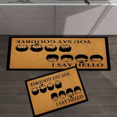 1 pièce Paillasson "Vous dites au revoir et je dis bonjour" Paillasson d'entrée en caoutchouc antidérapant Paillasson d'accueil amusant pour l'intérieur et l'extérieur Tapis de sol pour cuisine, salon, entrée, balcon, décoration de maison, protection contre les taches, café, bar, festival, fête, cadeau de vacances, tapis de chambre, tapis de salle de bain, décoration de pièce, décoration de cuisine