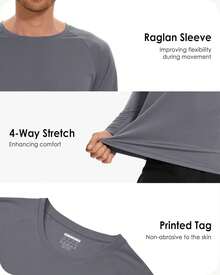 Boladeci Men's UPF 50 Sun Protection UV SPF Shirts Long Sleeve Lightweight Quick Dry Swim T-Shirts Rash Guard - 湖藍色 - 查看 11