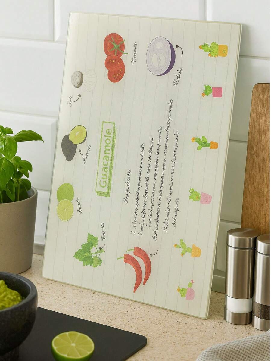 Tábua De Vidro Temperado Multiuso 20X30CM EstampasDecoradas Diversos - Tabua Para Churrasco Utensílios De Cozinha