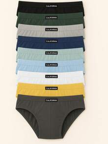 Kit Of 9 Traditional Men's Slip Briefs 100% Cotton Comfort - Multicolor - View 1