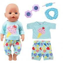 1 件套娃娃衣服套装，适合 18 英寸娃娃、居家和户外休闲运动装，带眼镜（不含娃娃）