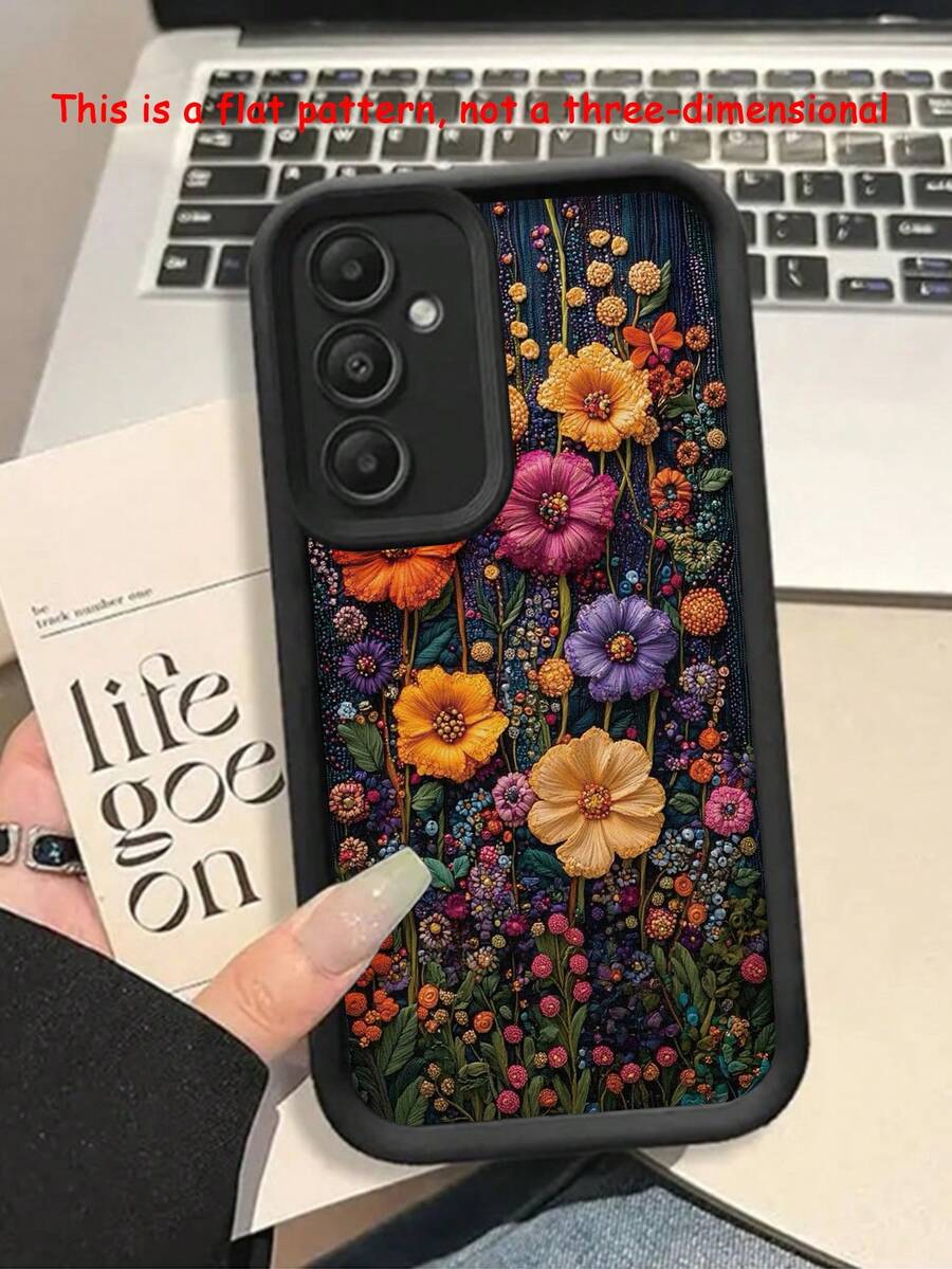 Floral Pattern High-End Textured Thick Anti-Drop Painted Phone Case Waterproof Shockproof Scratch Resistant,International Version, Not The Domestic Version