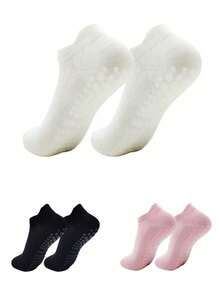 6 Pairs Of Colorful Women's Yoga Socks With Grip And Ankle Cuffs, Breathable Short Yoga/Dance Socks, Suitable For Sports, Ballet, Yoga, 1/12 Pair Optional, Suitable For Training, Daily Life And Professional Activities. Sweat-Wicking And Odor-Resistant, Soft And Lightweight, Suitable For Spring, Summer, Autumn And Winter Wear, Comfortable, Moisture-Wicking And Breathable, Classic Solid Color, Simple And Fashionable Style
