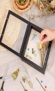 Califortree Outside 8x10 Shadow Box Frame With Linen Back - Real Glass, Push Pins Included, Sturdy Rustic Memory Display Case, Fits Photos Or Items Under 6x8, Distressed White - MàuC - Xem 4