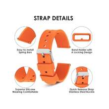 Silicone Watch Bands - Quick Release Waterproof Soft Rubber Replacement Straps With Silver Plated Stainless Steel Buckle