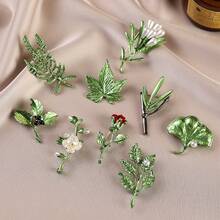 1pc Vintage Zinc Alloy Leaf Design Brooch, Plant Brooch Suitable For Daily Wear In Spring, Summer, Autumn And Winter Halloween Accessories Teachers Day Jewelry Costume Accessories Bag Charms Office Accessories Christmas Gift - Multicolor - View 11