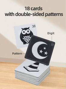 3 Styles Kids Handheld Cloth Card - Classic Black & White, Energetic Black & Red, Colorful Happy Version. Preschool Cognitive Toy, Visual Stimulation Toy, Portable Storage Bag, Tactile Perception Training. Growth Years Gift, Christmas/Halloween/Thanksgiving Party Gift - Multicolor - View 4