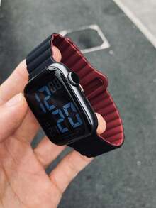 1pc Men Women Silicone Magnetic Watchband Compatible With Apple Watch Band Compatible With Apple Watch 42mm 38mm 40mm 41mm 44mm 45mm 46mm 49mm Fashion Smart Watch Replacement Watch Strap For Series Ultra2 Ultra SE2 SE 11 10 9 8 7 6 5 4 3 2 1 As A Gift For Students Returning To School