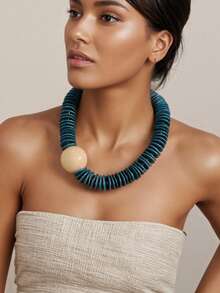 1 件夸张个性化时尚经典串珠项链，适合女性派对、度假和日常佩戴 - X-1280 - 查看 4