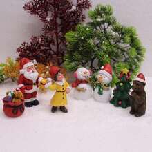 Figurines miniatures de Noël, sapin de Noël, Père Noël, bonhommes de neige, ours, micro-paysage, maison de poupée, mousse, terrarium, décoration de jardin de fées