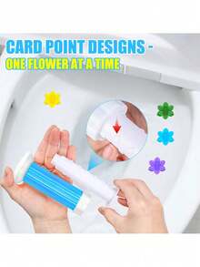 1/6/8/12pcs Toilet Cleaning Gel Stamps - 6 Scented Toilet Cleaning Gel, Long-Lasting Floral Shaped Bathroom Freshener, Keeps Toilet Clean And Fresh
