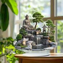 2D 平面波西米亚水晶喷泉带底座 - 雄伟的佛陀冥想设计，家居装饰牌匾，精湛的工艺，办公室装饰品，新年和圣诞节的理想礼物 | 2D 平面 0.3 厘米厚度 - 彩色 - 查看 9