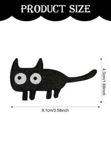 1pc Cute And Funny Big Eyed Black Cat Embroidered Patches, Cat Patches, Cat Lover Patches, Animal Patches, Iron-On, Suitable For Jackets, Backpacks, Hats, Party Decorations, Holiday Decorations, Creative Gift Patches - Multicolor - View 2
