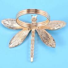 4/6/12/20/24pcs Elegant Dragonfly Napkin Rings - Deep Green And Gold Embellished Tabletop Decoration, Suitable For High-End Party Decoration In Formal Occasions, Weddings, And Restaurants. Match With Napkins, Placemats, Table Flags, Natural Inspiration Design, Metal Crafts, Dining Table Accessories, Christmas Decoration Supplies