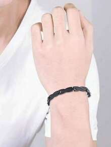 1pc Men's Magnetic Dragon Pattern Bracelet, Minimalist & Elegant Style, Adjustable Couple Bracelet, & Popular Men's Jewelry, New Fashion Dragon Design Bracelet