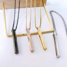 Sześciokątny naszyjnik ze stali nierdzewnej w kształcie trójwymiarowej kolumny, długi wisiorek, stosowany w celu łagodzenia stresu, odpowiedni do naszyjników hip-hopowych dla mężczyzn i kobiet, akcesoriów odzieżowych i biżuterii