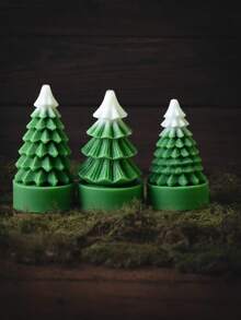 1 Peça Molde de Silicone de Árvore de Natal Mini Base, Adequado para Ceras Derretidas, Mini Decoração de Gesso, Artesanato em Resina e Argila Artesanal, Aplicável para Atmosfera de Natal, Decoração de Mesa para Festa de Ano Novo, Fabricação de Presentes Criativos de Inverno, Compacto, Estável e Fácil de Desmoldar. - Branco - Visão 6