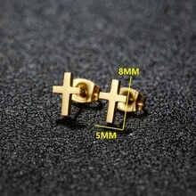 1 Paar Punk Kreuz Ohrstecker, Edelstahl, Party Geschenk