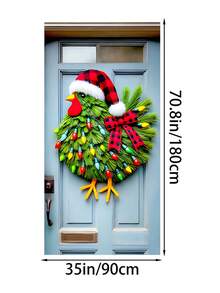 Decorazione natalizia per porta a forma di pulcino - Decorazione festiva versatile in poliestere, perfetta per porta d'ingresso e parete, senza batterie necessarie, 180 x 90 cm, decorazione natalizia
