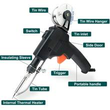 Automatic Hand-Held Soldering Gun – Precision Welding Tool For Circuit Boards | Ergonomic DIY Bracket For Electronics Repair & Component Soldering |  Highquality Welder, Reliable Soldering Equipment, Automatic Welder - 黑色 - 查看 3