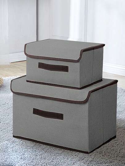 2 piezas Cajas de almacenamiento de tela plegables, bolsas organizadoras de ropa, bolsas de almacenamiento de ropa interior y calcetines, cajas de almacenamiento portátiles, a prueba de polvo y humedad, bolsas de compresión al vacío, bolsas organizadoras de armario, bolsas de almacenamiento de ropa