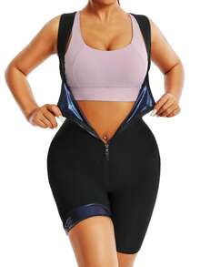 1 Stück Damen Fitness Yoga Schwitz-Sauna-Anzug, Workout Schwitz-Weste Bodysuit, Schweiß-verstärkende Sportbekleidung, leicht für den Sommer