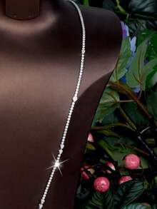 1 set de bijuterii elegante cu ciucuri din zirconiu cubic, potrivite pentru ocazii formale și petreceri pentru femei