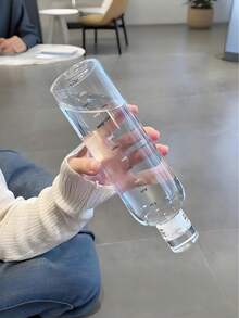 Kreatywne butelki z etykietami czasowymi, butelki i pojemniki z podziałką czasową, przezroczyste plastikowe butelki samochodowe, przenośne butelki porcjujące o dużej pojemności, przenośne pojemniki porcjujące do turystyki i wspinaczki górskiej, odpowiednie do użytku na świeżym powietrzu, na kempingu, w podróży służbowej i na wycieczce