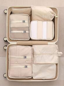 9 حقيبة تخزين للسفر مزينة بشعارات، حقيبة تخزين ملابس من البوليستر الحديثة للسفر والأنشطة الخارجية