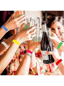 1000/200/100pcs/Set Waterproof Paper Wristbands, Colorful Wrist Bands For Sports, Parties, Competitions, Festivals, Events, Clubs, Holidays - Neon Color Sticky Wristbands For Concerts And Activities, Easy To Use Tape Wrist ID Tags