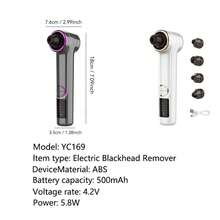 Elektrischer Gesichts-Dampfer & Porenreiniger - Elektrischer Mitesserentferner mit Warmkompresse, sanfter Saugkraft für gründliche Reinigung 500mAh